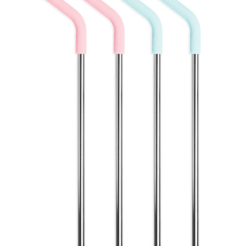 Stainless Steel Reusable Straws with Silicone Tips